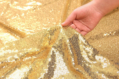 PartyDelight Sequin Table Skirt 9ft Gold for Round/Rectangle/SquareTables for Birthday Party Wedding Christmas