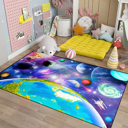 Space Rug Universe Galaxy Starry Planet Area Rug Space Themed Bedroom Decor Carpetfor Playroom and Bedroom Space Carpets Decor 4'×5'