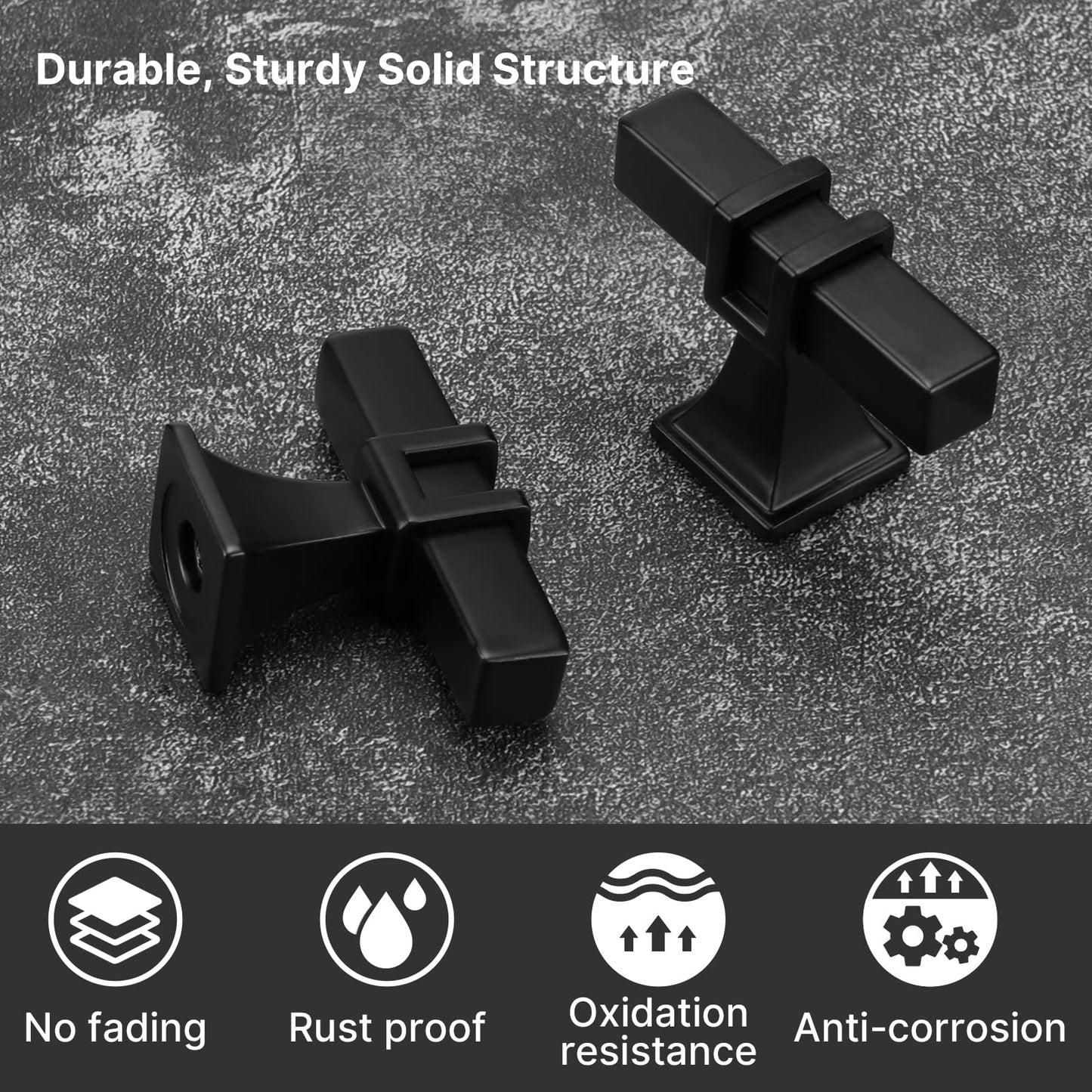 Lepatape 10 Pack Cabinet Knobs Black Dresser Drawer Knobs - Black Kitchen Cabinet Pulls T Bar Kitchen Hardware