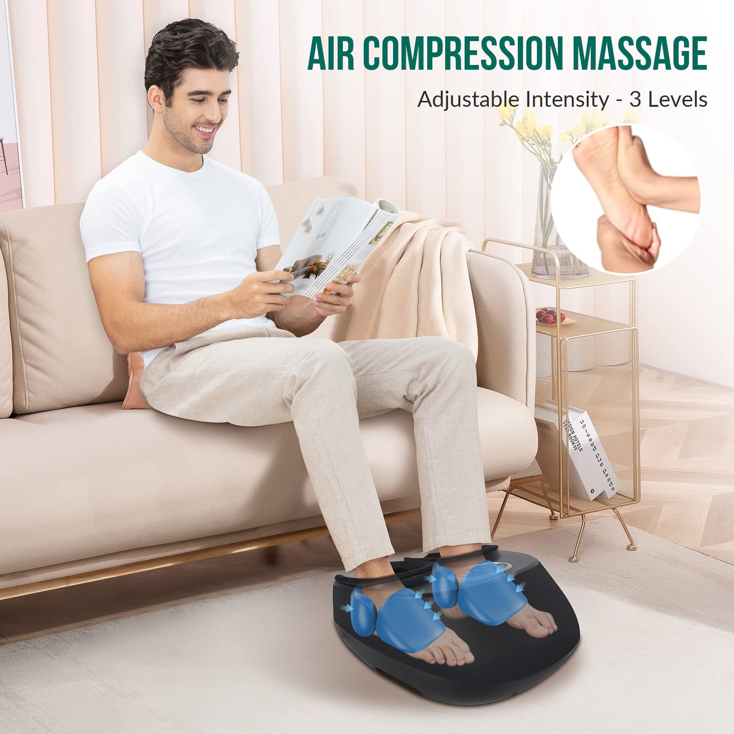 Snailax Foot Massager with Heat, FSA HSA Eligible, Kneading, Compression, Vibration, Shiatsu Feet Massage Machine for Plantar Fasciitis, Neuropathy, Foot Warmer, Christmats Gifts for Women Men,Size 13