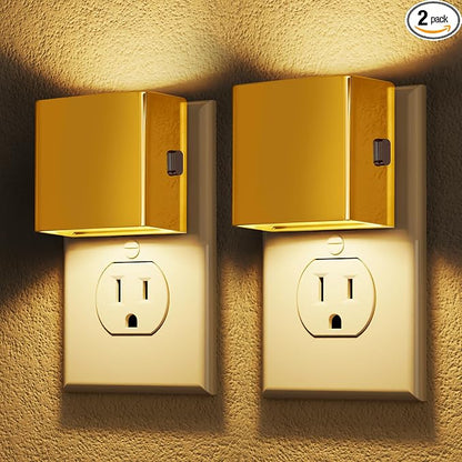 DORESshop LED Night Lights Plug into Wall [2 Pack], Plug in Nightlight, 3 Level Brightness Adjustable Night Light, Dusk to Dawn Sensor, Nightlights for Adults, Bedroom, Bathroom, Hallway, 3000K