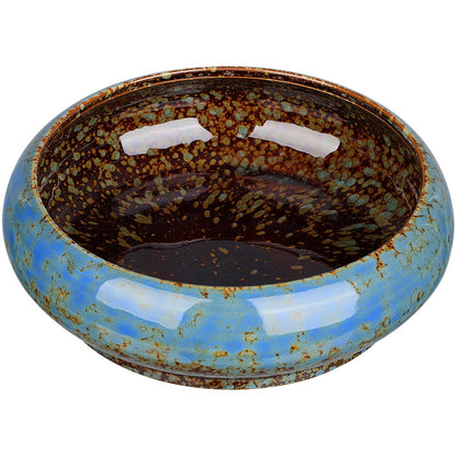 NUOBESTY Ceramic Hydroponic Plant Pot Indoor Succulent Planter for Water Lily and Narcissus Flower 7.3 Inch Decorative Bowl for Garden Balcony Table