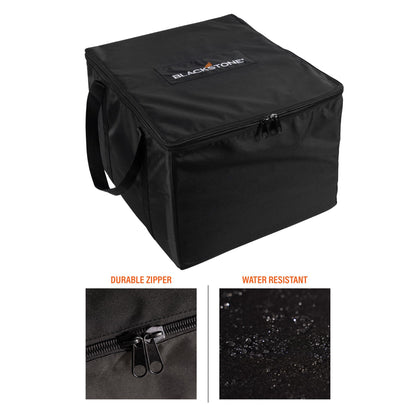 BLACKSTONE 5486 Tabletop Griddle Carry Bag for 17 Inch Griddle with Hood Or Hard Cover - Portable BBQ Grill Griddle Carry Bag for Travel - 600D Heavy Duty Weather-Resistant Cover Accessories, Black