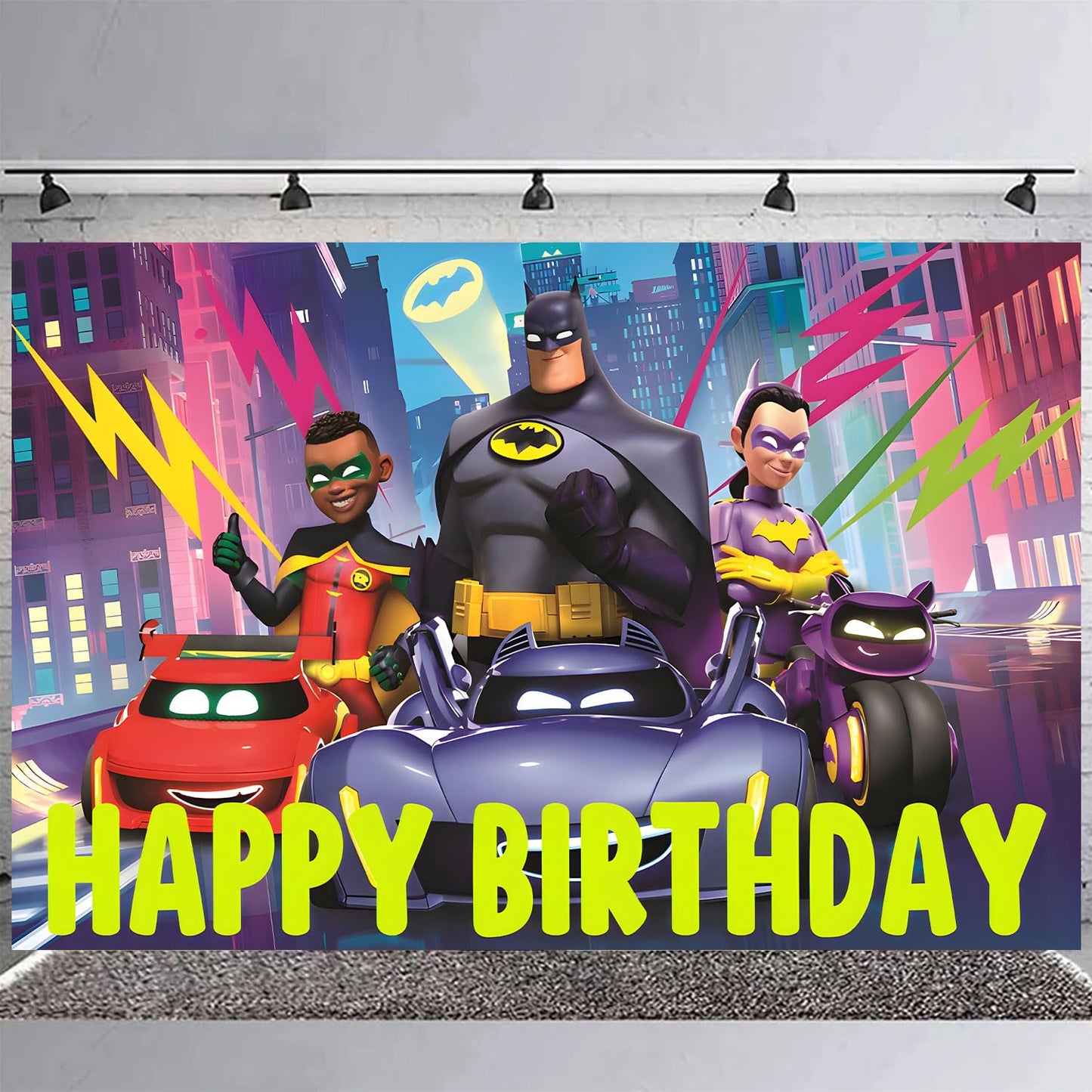 Wheels of Bat Backdrop 5x3 Vinyl Wheels of Bat Birthday Party Supplies Photography Background Picture Photoshoot Cake Table Decor Banner Shoot Drapes Poster