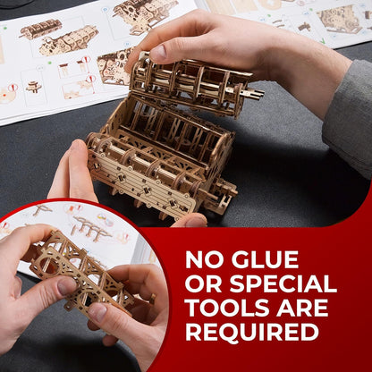 UGEARS V8 Engine Model Kit - 3D Wooden Puzzles for Adults, 3D Puzzle Model Engine Kit, DIY Kits Gifts for Engineers for Fathers Day, Wooden Model Kits for Adults to Build, Brain Teaser Hobby Set