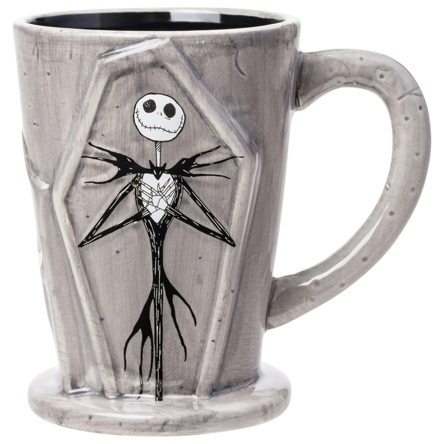 Silver Buffalo Disney Tim Burton Nightmare Before Christmas Tombstones Featuring Jack Skellington and Zero 3D Sculpted Ceramic Mug, 18 Ounces