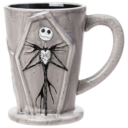 Silver Buffalo Disney Tim Burton Nightmare Before Christmas Tombstones Featuring Jack Skellington and Zero 3D Sculpted Ceramic Mug, 18 Ounces