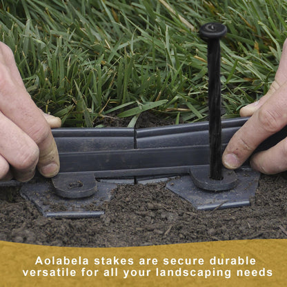 Aolabela 200 Pack 8 Inch Plastic Landscape Edging Anchoring Stakes Garden Lawn Yard Spikes Landscaping Stakes for Paver Edging, Weed Barrier, Tent, Artificial Turf