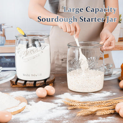 Folinstall 1 Gallon Glass Cookie Jar, Large Glass Jar with Airtight lid, Glass Food Storage Container for Cookies, Candy, Flour, Dog Treats, Coffee, Laundry Room Storage & Pantry