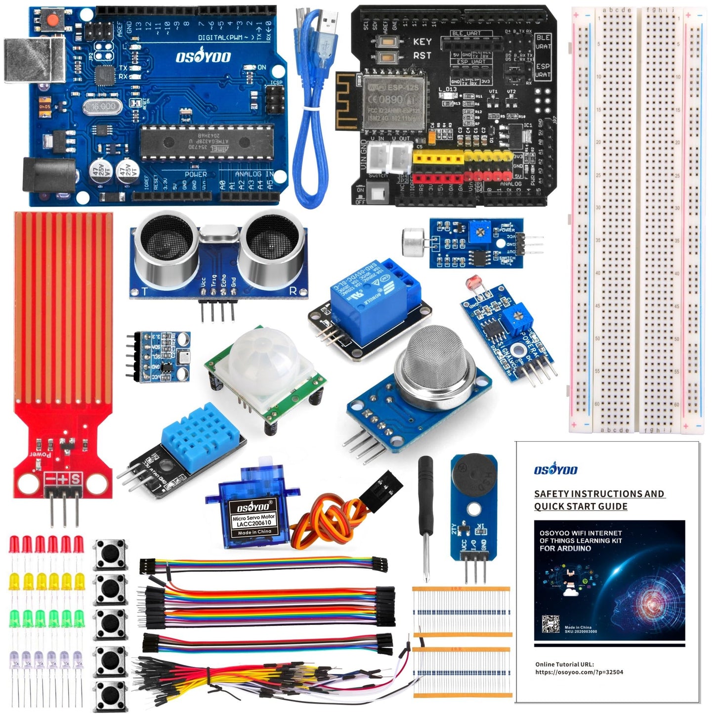 OSOYOO WiFi Internet of Things Learning Kit for Arduino | Include ESP8266 WiFi Shiled | Smart IOT Mechanical DIY Coding for Teens Adults Programming Learning How to Code