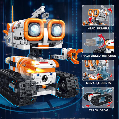 5 in 1 STEM Robotics Building Kit, 560 PCS APP/Remote Control Robot Toy Building Block Sets, Compatible with Lego Robot Control & Programming, Coding Robotic Toys Birthday Great Gifts for Boys 8-14