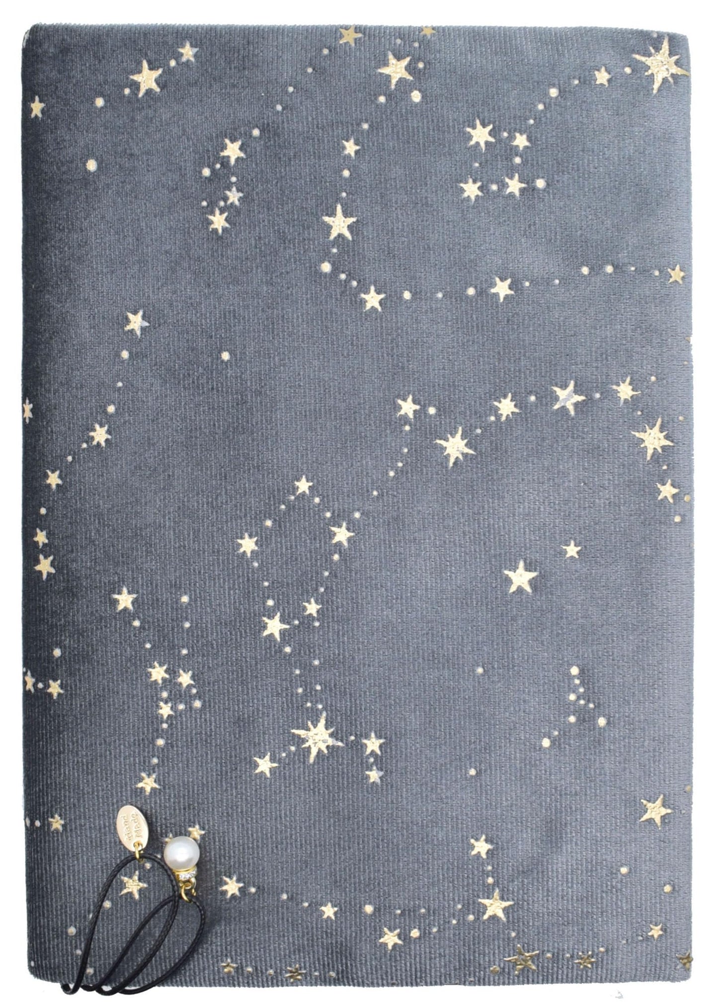 BLBMH A5 Journal Cover | Non-Stretch Fabric Notebook Cover with Bookmark, 5.5x8.3 Washable Privacy Protector for Paperback Bible Hardcover, Gift for Women - Velvet Grey