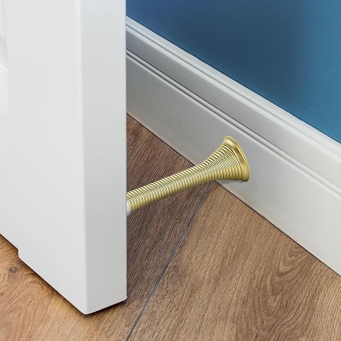 Ravinte Door Stoppers, 24 Pack Gold Spring Door Stops with Rubber Bumper, Stoppers for Bottom
