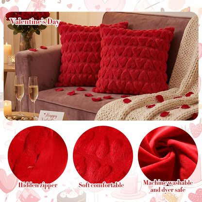 Windkream 16 Pcs 4th of July Holiday Pillow Covers 18 X18 Plush Faux Fur Cushion Covers Velvet Throw Pillow Cover Bunny Sunflower Star Pillows Case for Holiday Decor