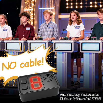 Buzzers for Trivia Games, Rechargeable Answer Buzzers for Classroom with Light, Show Who Buzzed First, 4 Modes, 50m(164Ft)-Buzzer System for Game Show, School, Jeopardy, Family Feud Night (8 Color)