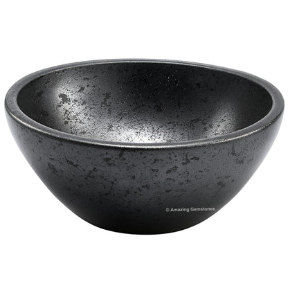 Hematite Crystal Bowl - 2 Inch Decorative Bowls for Room and Home Decor - Gemstone Healing Crystals for Elegant Display, Positive Energy Balance and Gift