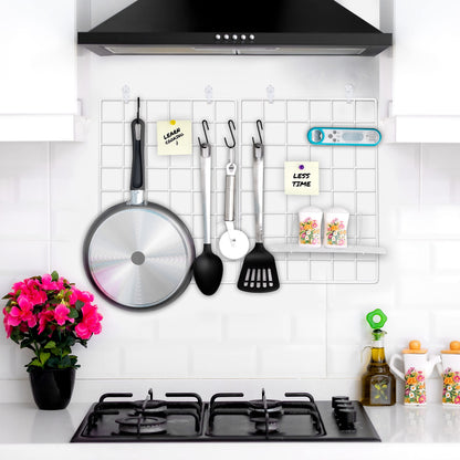 ODOXIA 2 Pack Wire Wall Grid Panel | Photos & Pictures Display Grid Wall Panels | White, Magnetic & Metal Grid | Photo Grid | Wire Board | Hanging Home, Office & Kitchen Décor