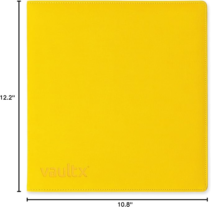Vault X Large Ring Binder, 900 Cards, fits 9 Pocket Pages, Exo-Tec Material, 3 D-Ring Folder, for Trading Cards (Yellow)
