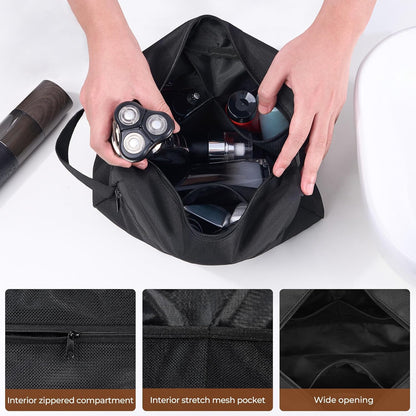 HFLYJPYW Toiletry Bag for Men, Travel Toiletry Organizer Kit Water-resistant Shaving Bag for Toiletries Accessories, Door Room Essentials, Black-medium (khaki)