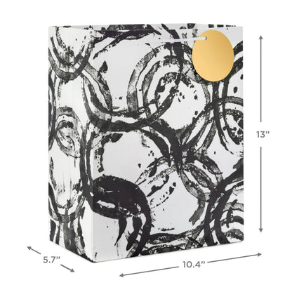 Hallmark Assorted Black and White Gift Bags (8 Bags: 4 Medium 9", 4 Large 13") for Valentine's Day, Weddings, Graduations, Retirements, Halloween