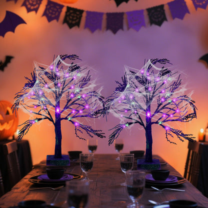 Happy Trees 2 Pcs Halloween Black Spooky Tree,18"