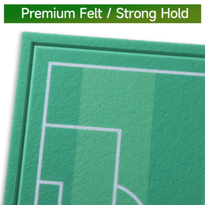 APOBATK Arched Felt Bulletin Board Soccer Field Design, 35" x 24" - 6 Tiles Soccer Room Decor for Boys, Sports Wall Decor Pin Board for Bedroom Office Photos & Notes