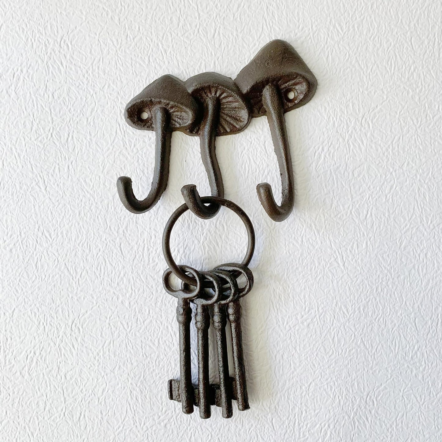 Zorues Rustic Mushroom-Shaped Decorative Wall Hook Rack Hangers for Hanging Clothes, Coats, Towels, Keys, and Hats, 1 Pack Antique Cast Iron Mounted Wall Hooks