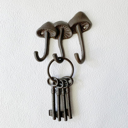 Zorues Rustic Mushroom-Shaped Decorative Wall Hook Rack Hangers for Hanging Clothes, Coats, Towels, Keys, and Hats, 1 Pack Antique Cast Iron Mounted Wall Hooks