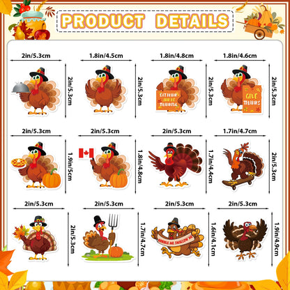 36Pcs Thanksgiving Cupcake Toppers Friendsgiving Turkey Cupcake Toppers Thanksgiving Cake Decorations Friendsgiving Cake Toppers