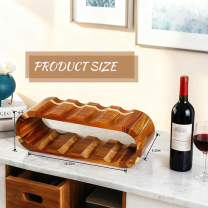 Chreyty Classic Wooden Wine Rack – 8-Bottle Acacia Wine Holder Stand – Freestanding Wine Storage – Great for Home Decor No Assembly Required.