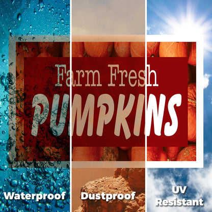 Farm Fresh Pumpkins Yard Sign 12 Inch x 16 Inch Double Sided Weatherproof Heavy-Duty Plastic with Stake | Seasonal Favorites, Local Farms, Freshly Picked | Made in USA