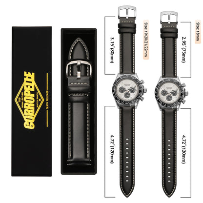 CORROPELLE Leather Watch Bands Quick Release, Elegant Top Grain Leather Watch Straps Band Replacement for Men and Women, Watch and Smartwatch, Choice of Width 18mm 19mm 20mm 21mm 22mm