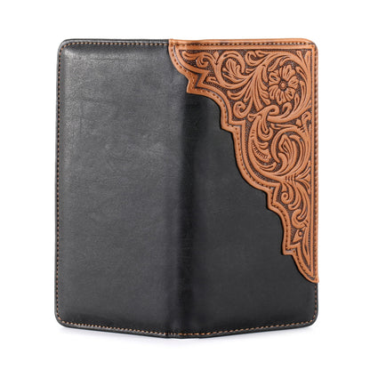 Montana West Western Wallet for Men Long Bifold Wallet with Card Slots RFID Blocking Cowboy Vintage Checkbook Wallet Gift for Men