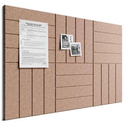 Bumusty Large Cork Board Alternative-36 x 24" Felt Bulletin Board Tiles, with 30 Pushpins, 40 Adhesive Tabs, Bold-Stripe 6-Pack, Cork Boards for Office Push Pin Board Felt Board-Terracotta