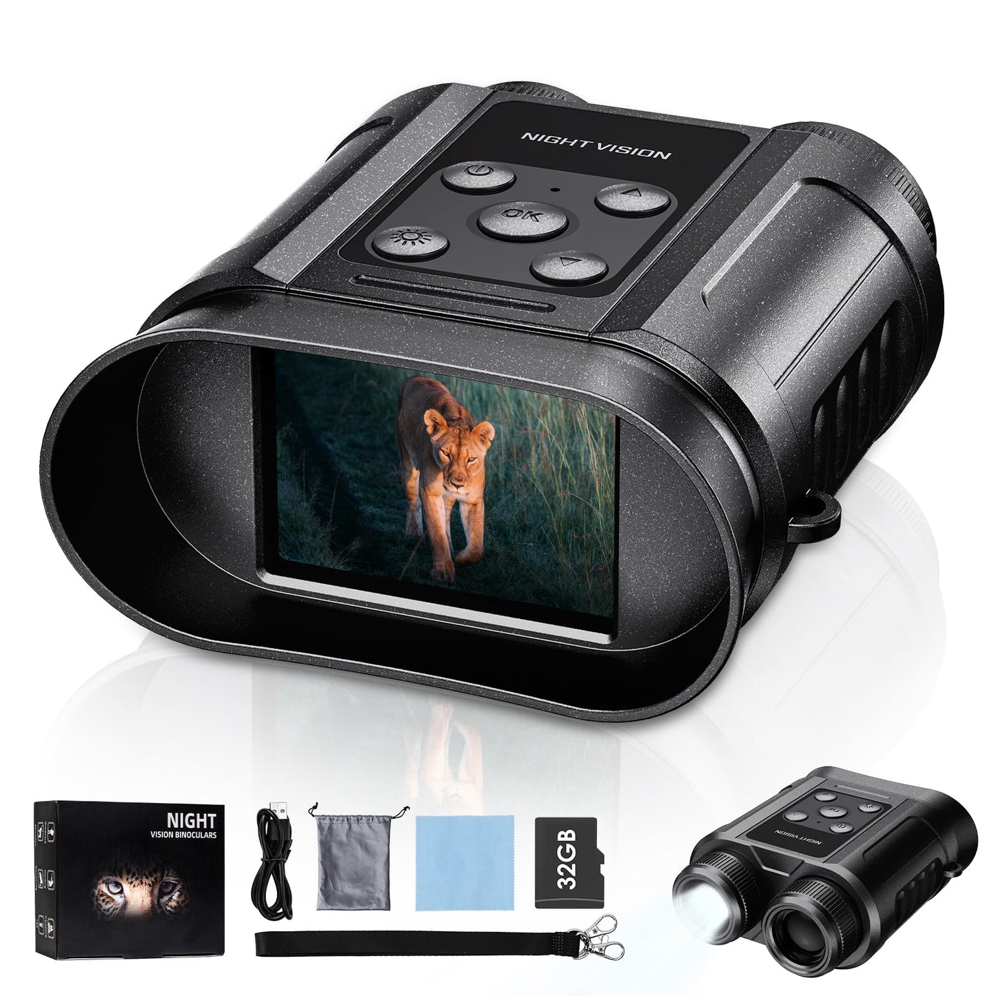 Gifts for Men and Teen Boys,Night Vision Goggles,Night Vision Binoculars,32GB Card Included, Photo/Video Capture,Outdoor Tools for Education, Wildlife Watching,Birthday Gifts for Boy,Men,Gift for Dad