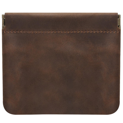 Jack&Chris Mini Coin Purse, Genuine Leather Small Coin Wallet, Leather Squeeze Coin Purse Pouch Change Holder For Men & Women, JC309