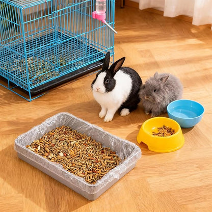 COMNICO Disposable Small Animals Cage Liners, 100 Pcs Rabbit Guinea Pig Cage Liner Bags Universal Plastic Film for Bunny Bird Hedgehog Chinchilla Essentials Indoor