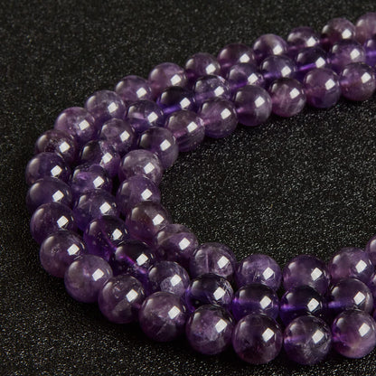 60pcs 6mm Amethyst Beads Natural Gemstone Beads Round Loose Beads for Jewelry Making