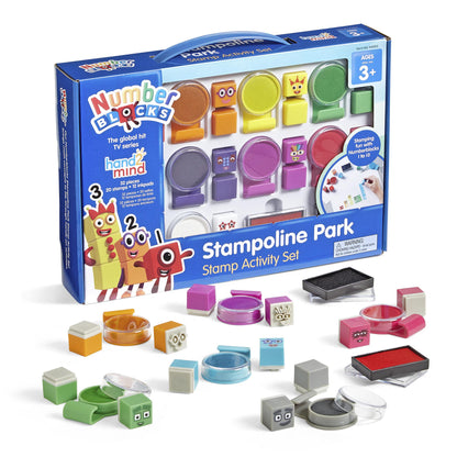 hand2mind Numberblocks Stampoline Park Stamp Activity Set, 20 Stamps, 12 Washable Ink Pads, Number Toys, Kids Arts & Crafts, Preschool Math Toys, Toddler Learning Activities, Birthday Gifts for Kids