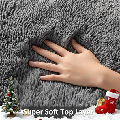Ophanie Area Rugs for Living Room Bedroom, Washable Non-Slip Fluffy Soft Grey Shag Carpet, Indoor Floor Gray 4x6 Fuzzy Shaggy Living Room Plush Rug for Kids Home Dorm Decor Aesthetic