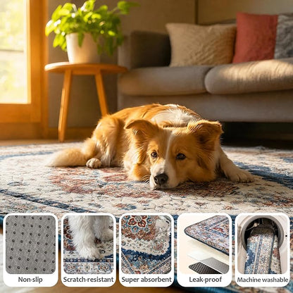 Washable Pee Pads for Dogs, Reusable Puppy Potty Training Pads, Ultra-Absorbent Thick Waterproof Leak-Proof Non-Slip Pads & Mat for Crate, Playpen, Floor, Whelping & Housebreaking , 2 Pack 24"x36"