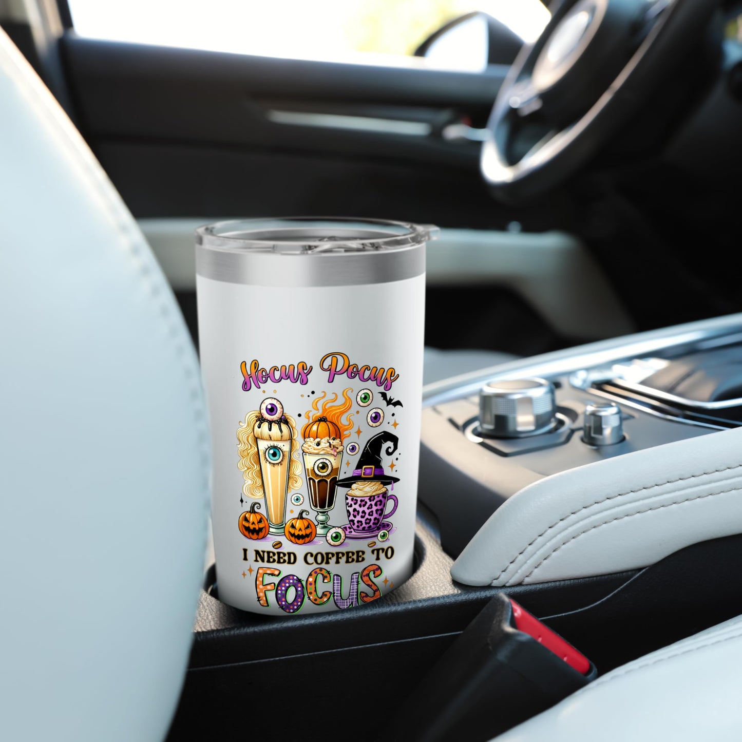 Halloween Hocus Pocus I Need Coffee To Focus Travel Bottle Stainless Steel Insulated Tumbler