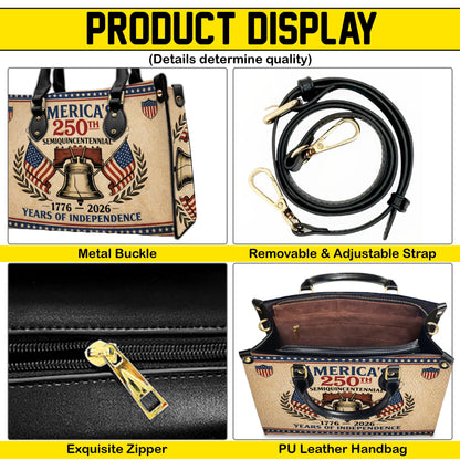 Personalized USA Anniversary Leather Bag, Eagle Purse for Women, 4th of July Patriotic Gift for Her, Veteran Day Gift (#3)
