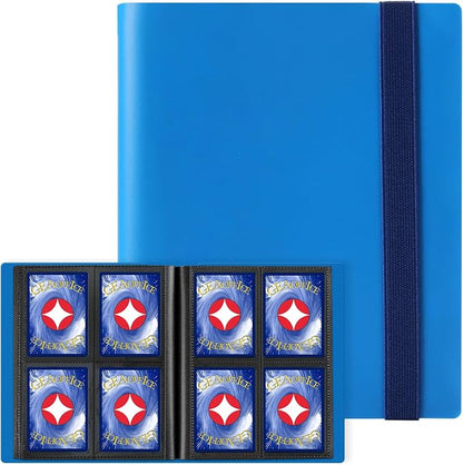 GEAoffice 4 Pocket Binder - Small Size Trading Card Collection Album Folder - 160 Side Loading Pocket Binder for TCG, MTG, Sports&Game Cards - Gifts for Card Collectors (Light Blue)