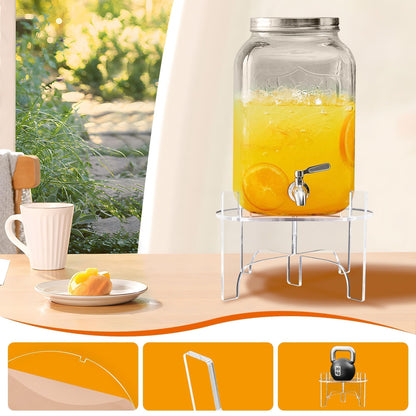 Omoojee Drink Dispenser Stand Acrylic Fit Max 7.87 Inch Diameter of Water Dispenser, Glass Jar, For Home, Party, and Catering Beverage