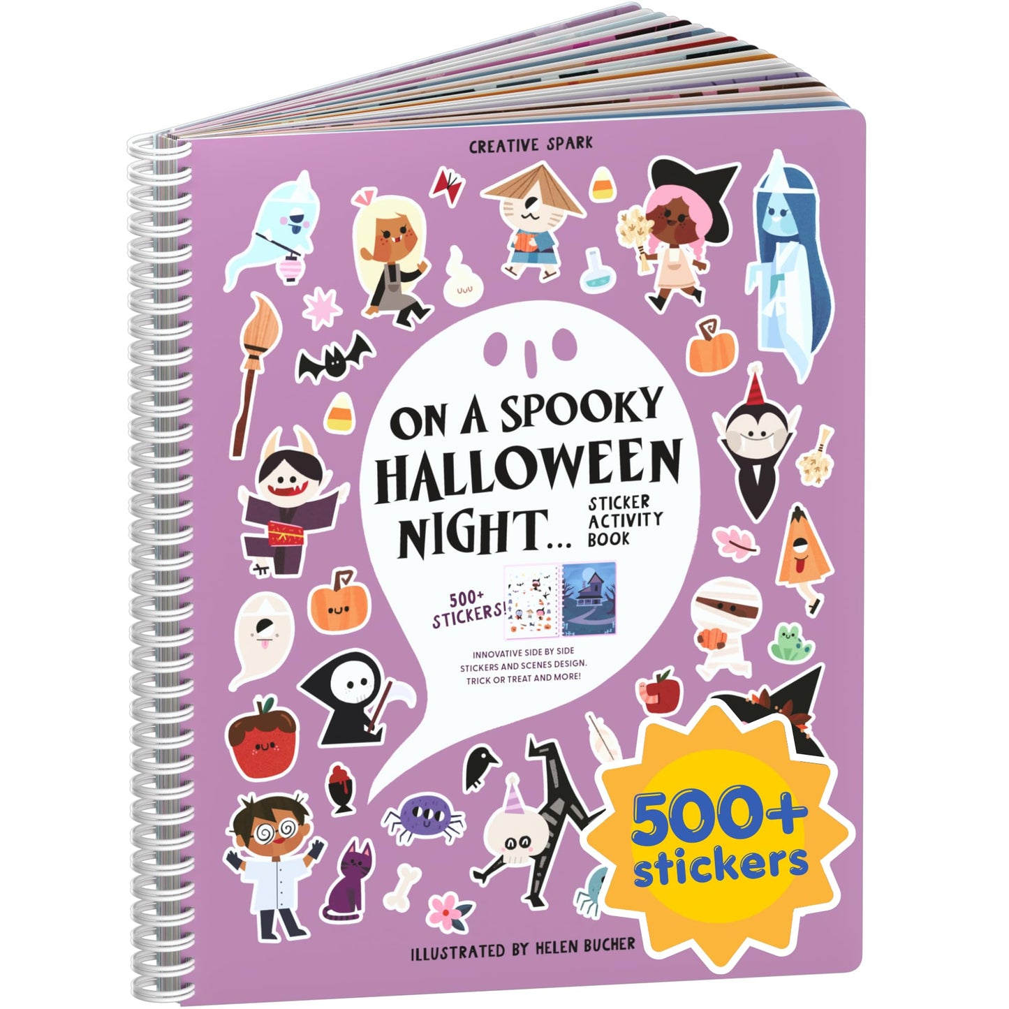Halloween 500+ Kids Sticker Book by Cupkin Fun Toddler Holiday Activity Coloring and Sticker Book, Road Trip Essentials, 12 Coloring Pages 12 Side by Side Scenes for Ages 2–8 Years