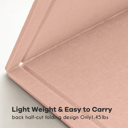 Lightomorrow Bulletin Board, 36 x 24 inches Felt Board - Decorative Pin Board, Cork Board Alternative for Wall, 3' x 2' Foldable Self-Adhesive Vision Board Prayer Board with 20 Pushpins - Mauvey Pink