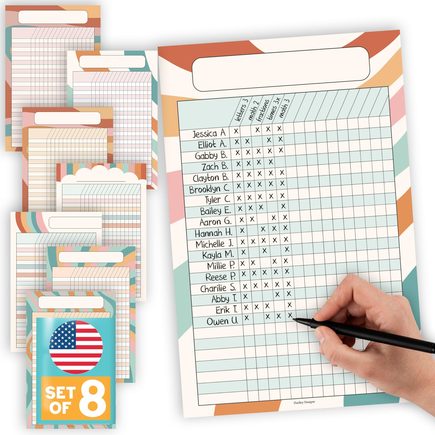 Attendance Chart for Classroom Management - 8 Incentive Chart for Classroom Essentials, 11x17 Student Behavior Charts and Homework Tracker, Teachers Class Attendance and Assignments Log