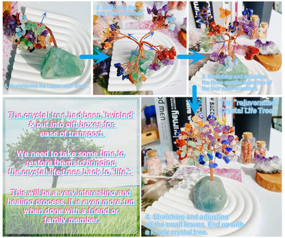 QINJIEJIE Rose Quartz Crystal Tree Healing Crystals Pink Desk Decor Gemstone Tree Natural Stones Base Copper Wire Attract Luck Money Trees Office Decor Energy Spiritual Meditation Gift