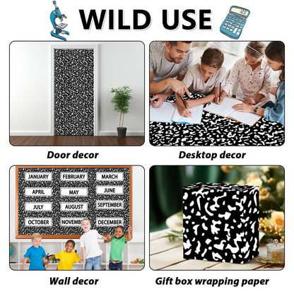 Qyeahkj Composition Bulletin Board Paper Roll Black Dot Bulletin Board Background Paper Fade Resistant Classroom Decoration Poster Art Craft Home Wall Education Decoration Supplies 17.7in x 20ft